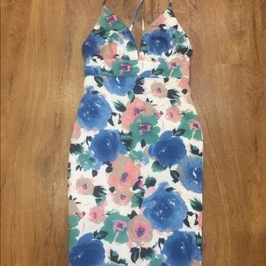 CALS Floral Spaghetti Strap Dress Sz S Slit